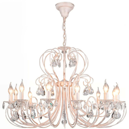 Подвесная люстра Eurosvet 3305/12 белый с золотом/прозрачный хрусталь Strotskis