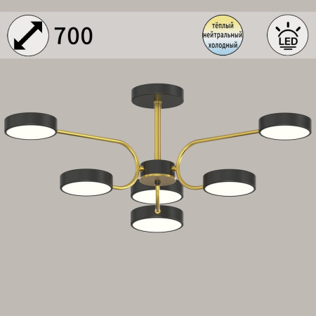 Люстра на штанге Reluce 03325-0.3-06 BK+COPPER