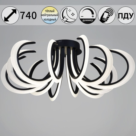 Потолочная люстра Reluce 74390-0.3-6+6 black