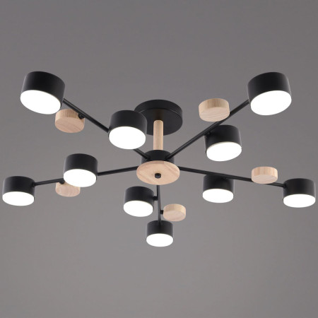 Люстра на штанге Reluce 03758-0.3-10 BK+WOOD GX53