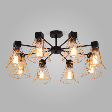 Люстра на штанге Eurosvet Trappola 70107/8 черный/латунь a061403