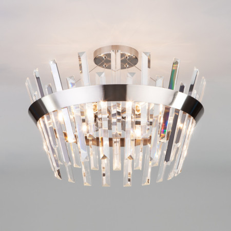 Люстра на штанге Eurosvet 10111/5 сатин-никель/прозрачный хрусталь Strotskis Smart a047848