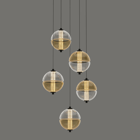 Каскадная люстра Delight Collection MD24022079-5A black/amber