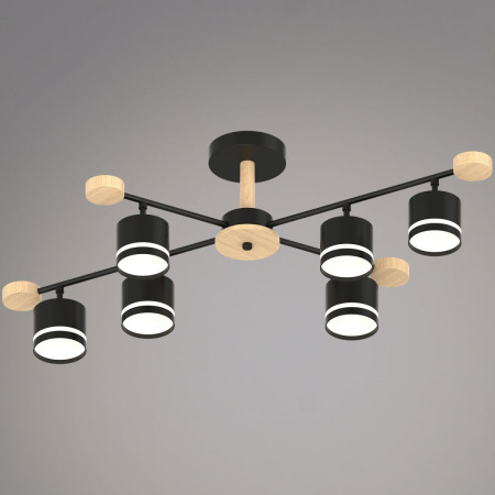 Люстра на штанге Reluce 78730-0.3-06 GX53 BK+WOOD