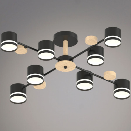 Люстра на штанге Reluce 68730-0.3-08 GX53 BK+WOOD