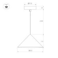 Подвесной светильник Arlight SP-MAKOTO-R240-10W Warm2700 (WH, 36 deg, 230V, TRIAC) 057210