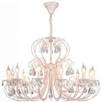 Подвесная люстра Eurosvet 3305/12 белый с золотом/прозрачный хрусталь Strotskis