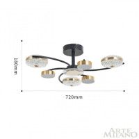 Потолочная люстра Arte Milano Ferrara 279169/3+3 BK/GD