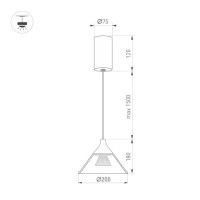 Подвесной светильник Arlight SP-OMBRELLO-HANG-R200-7W Warm3000 (BK, 30 deg, 230V) (IP20 Металл) 059590