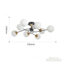 Потолочная люстра Arte Milano Neapolis 276808/8 BK/GD