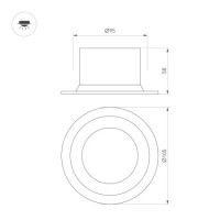 Встраиваемый светильник Arlight MS-DROP-BUILT-R105-14W Warm2700 054706