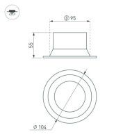 Встраиваемый светильник даунлайт Arlight MS-BREEZE-BUILT-R104-12W Warm2700 (BK, 85 deg, 230V) (IP20 Металл) 054716