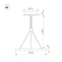 Подвесной светильник Arlight SP-CONGO-CAN-1-R400-24W Warm3000 (BK, 120 deg, 230V) 046217