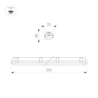 Потолочный светильник Arlight ALT-DALLAS-L550-20W Day4000-MIX (WH, 120 deg, 230V) (IP66 Пластик) 056910