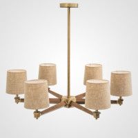 Люстра на штанге ImperiumLoft Jorgenson Beige/Dark Wood Stavra 102089-26