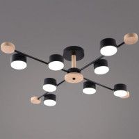 Люстра на штанге Reluce 03751-0.3-08 BK+WOOD GX53