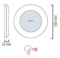 Встраиваемый светильник Horoz Electric SLIM-9  056-003-0009 9W 2700K HRZ33002849