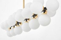 Люстра на штанге Lumina Deco Marsiada LDP 6033-24 BK+GD