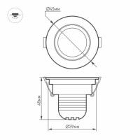 Мебельный светильник Arlight LTM-R45WH 3W Warm White 30deg
