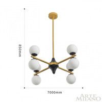 Люстра на штанге Arte Milano 271580/8 BK/GD