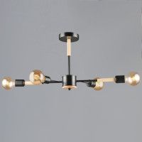 Люстра на штанге Reluce 99960-0.3-04 BK+WOOD