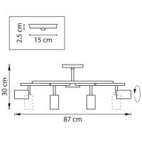 Люстра на штанге Lightstar Rullo LR718378 (571718+214437-8)