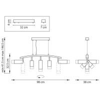 Подвесной светильник Lightstar Rullo LR7353728631 (571735+214437-2+214486-3+202431-5)