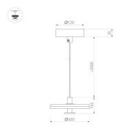 Подвесной светильник Arlight SP-KOTARO-R450-12W Warm2700 (BK-GR, 36 deg, 230V, TRIAC) 057225
