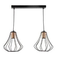 Подвесной светильник IMEX MD.9050-2-P-BK+WOOD
