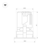 Встраиваемый светильник даунлайт Arlight MS-ARADO-BUILT-R35-3W Warm3000 (WH-WH, 36 deg, 230V) (IP20 Металл) 059101