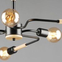 Люстра на штанге Reluce 10070-0.3-06 BK+WOOD