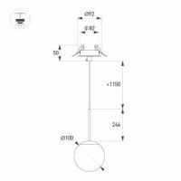 Подвесной светильник Arlight SP-BEADS-HANG-BUILT-T-R100-8W Warm3000 (BK, 180 deg, 230V) 056419