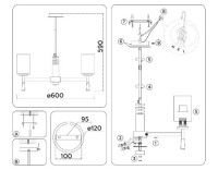 Люстра на штанге Ambrella Light High Light Modern LH56251