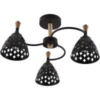 Люстра на штанге Reluce 01515-0.3-03 BK+WOOD