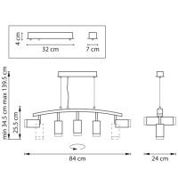 Подвесной светильник Lightstar Rullo LR7353733620 (571735+214437-3+214436-2+202430-5)