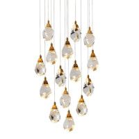 Подвесной светильник Delight Collection Crystal rock II 9701P/15R brass