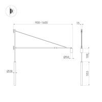 Настенный светильник Arlight SP-KANEL-WALL-6W Warm3000 (BK, 36 deg, 230V, TELESCOPIC) (IP20 Металл) 059601
