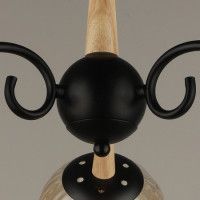 Люстра на штанге Reluce 04886-0.3-03 BK+WOOD