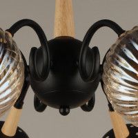 Люстра на штанге Reluce 04886-0.3-08 BK+WOOD