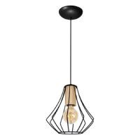 Подвесной светильник IMEX MD.9050-1-P-BK+WOOD