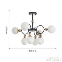 Потолочная люстра Arte Milano Neapolis 274307/8 BK/GD