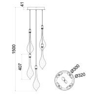 Подвесной светильник Delight Collection P98066-5 antique brass