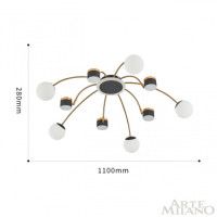 Потолочная люстра Arte Milano 272040/10 BK/GD