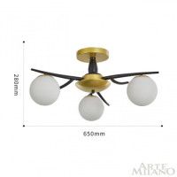 Потолочная люстра Arte Milano 273408/3 BK/GD