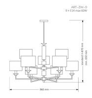 Подвесная люстра Kutek Mood Artu ART-ZW-9 (Z)