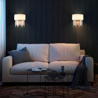 Настенный светильник Eurosvet Amantea 10122/2 хром/прозрачный хрусталь Strotskis (10106/2)