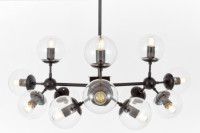 Люстра на штанге Lumina Deco Zodiak LDP 160-12 BK+PR