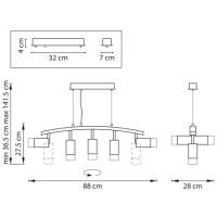 Подвесной светильник Lightstar Rullo LR7353651 (571735+214436-5+202431-5)