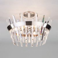 Люстра на штанге Eurosvet 10111/5 сатин-никель/прозрачный хрусталь Strotskis Smart a047848