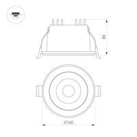 Встраиваемый светильник Arlight MS-ALORA-BUILT-R140-12W Day4000-MIX 048094